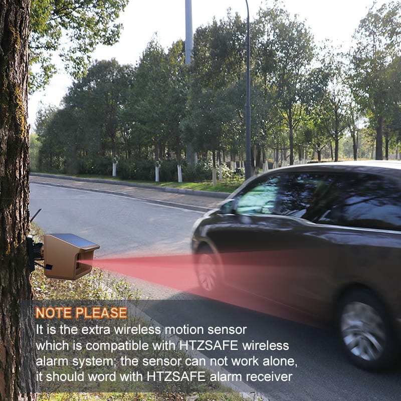 Extra Solar Wireless Motion Sensor/Detector - 800 Meters Wireless Transmission Range - 21 Meters Sensor Detection Range