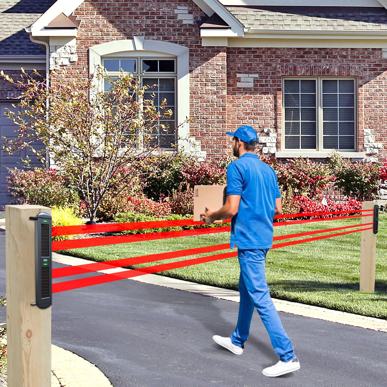 HTZSAFE Extra Solar Beam Sensor-800 Meters Wireless Range-100 Meters Sensor Range-Compatible With All The HTZSAFE Receivers-9505