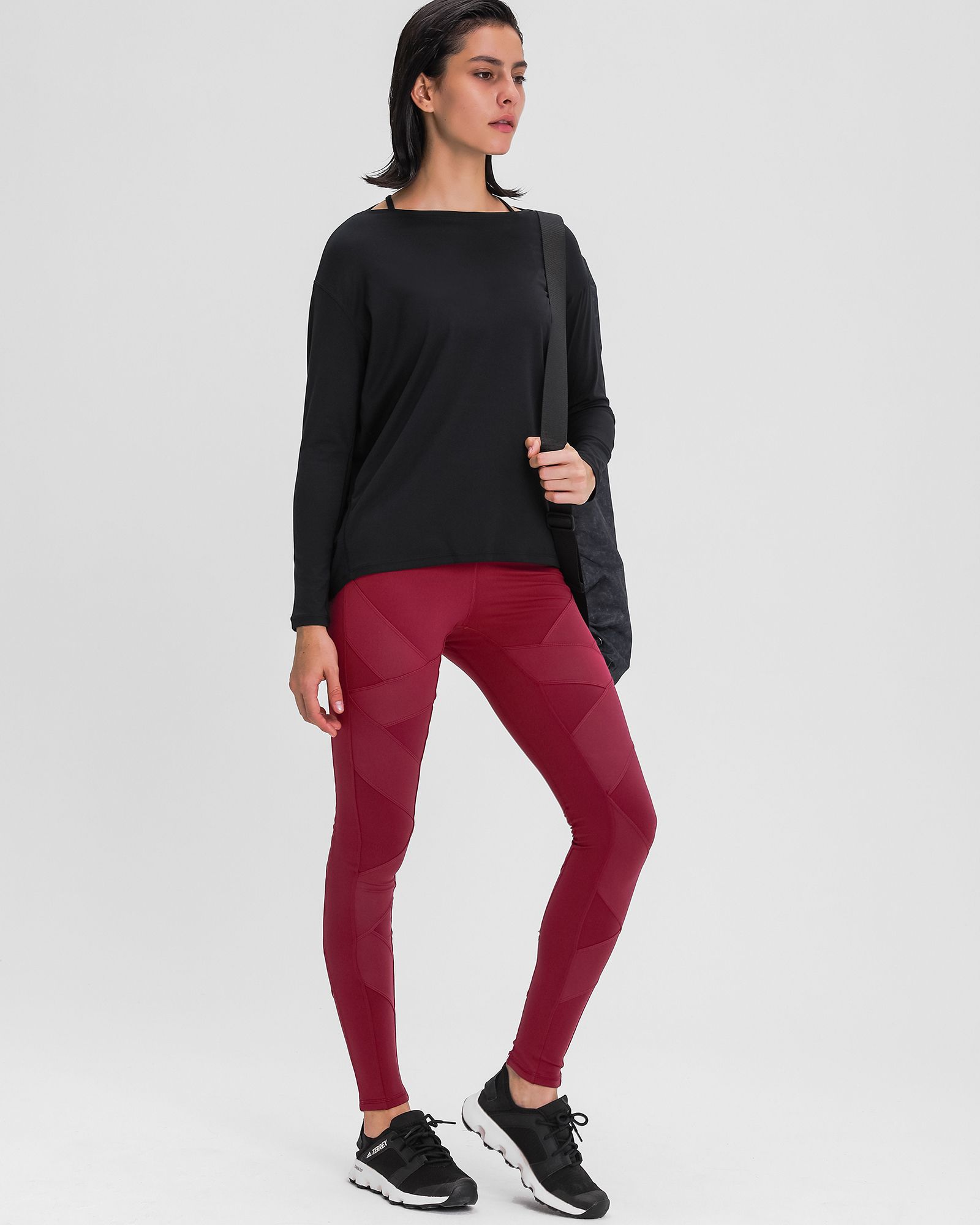 FITOP YOGA Long Sleeve Workout Tops Shirts for Women Loose Fit Athletic Yoga Shirt Casual Boat Neck Tops