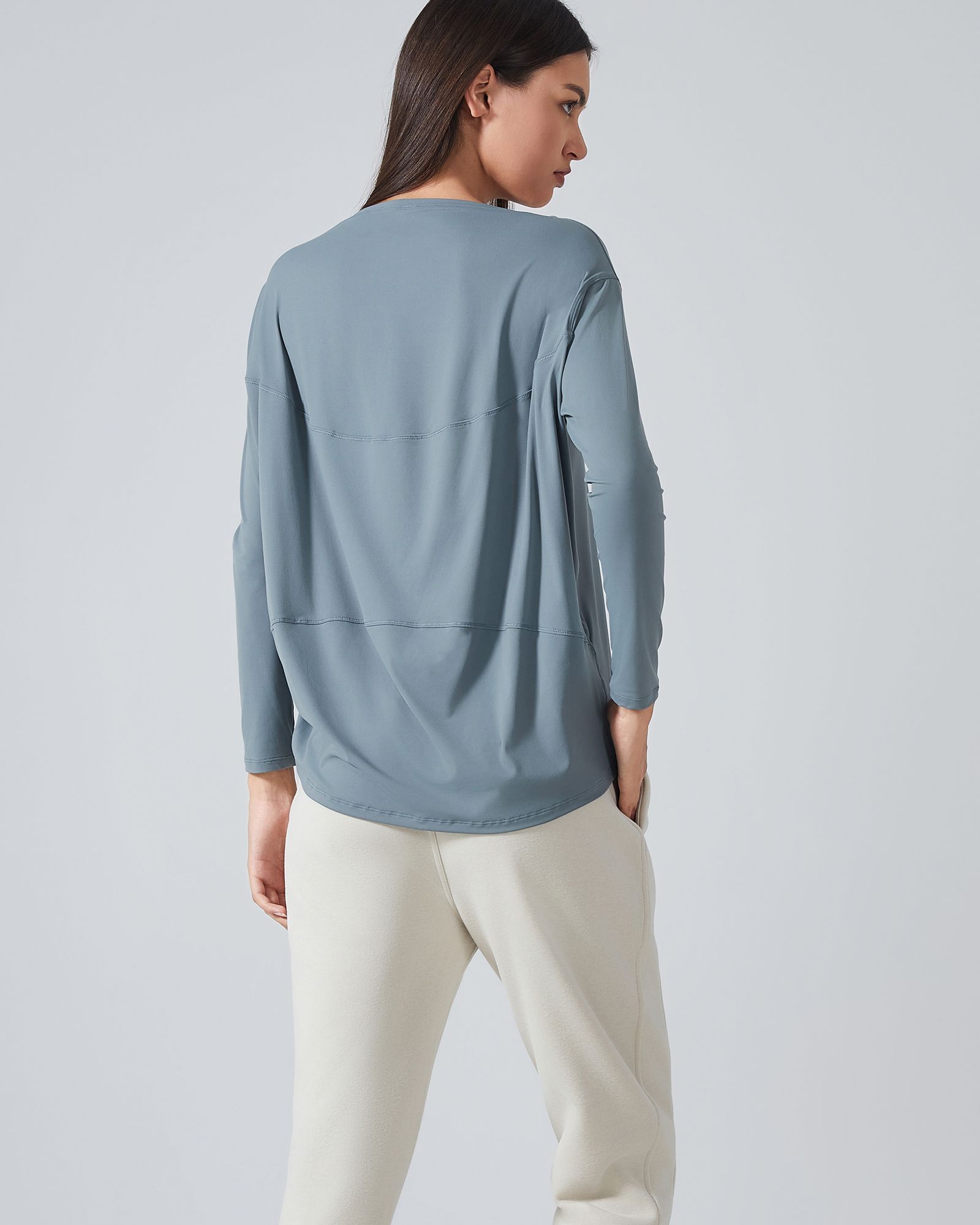 FITOP YOGA Long Sleeve Workout Tops Shirts for Women Loose Fit Athletic Yoga Shirt Casual Boat Neck Tops