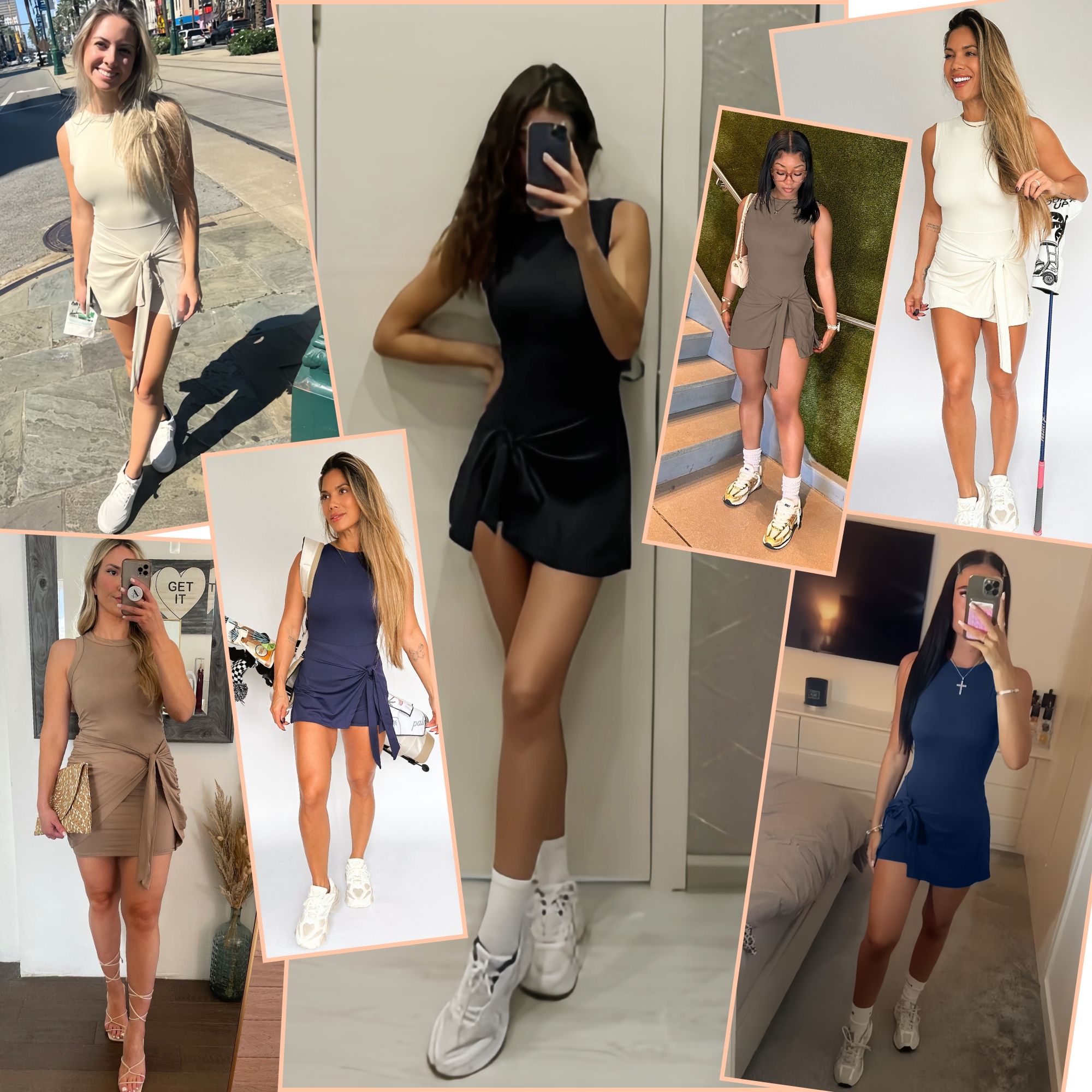 FITOP Womens Tennis Dress Sleeveless Wrap Skirt Athletic Dress with Built in Shorts Golf Dress Workout Rompers