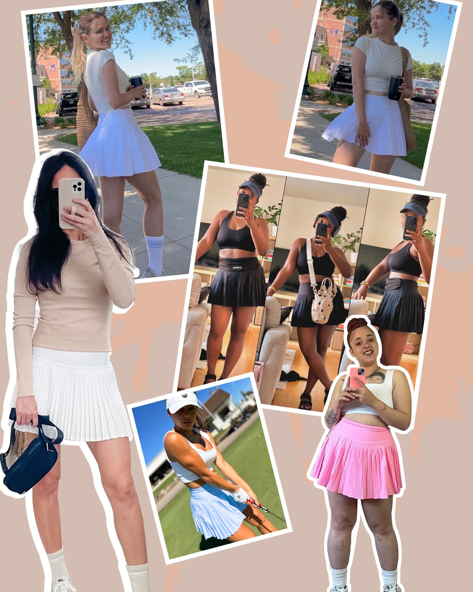 【3】FITOP Pleated Tennis Skirt for Women with Pockets Shorts Women's High Waisted Casual Liner A Line Workout Golf Skorts Skirts