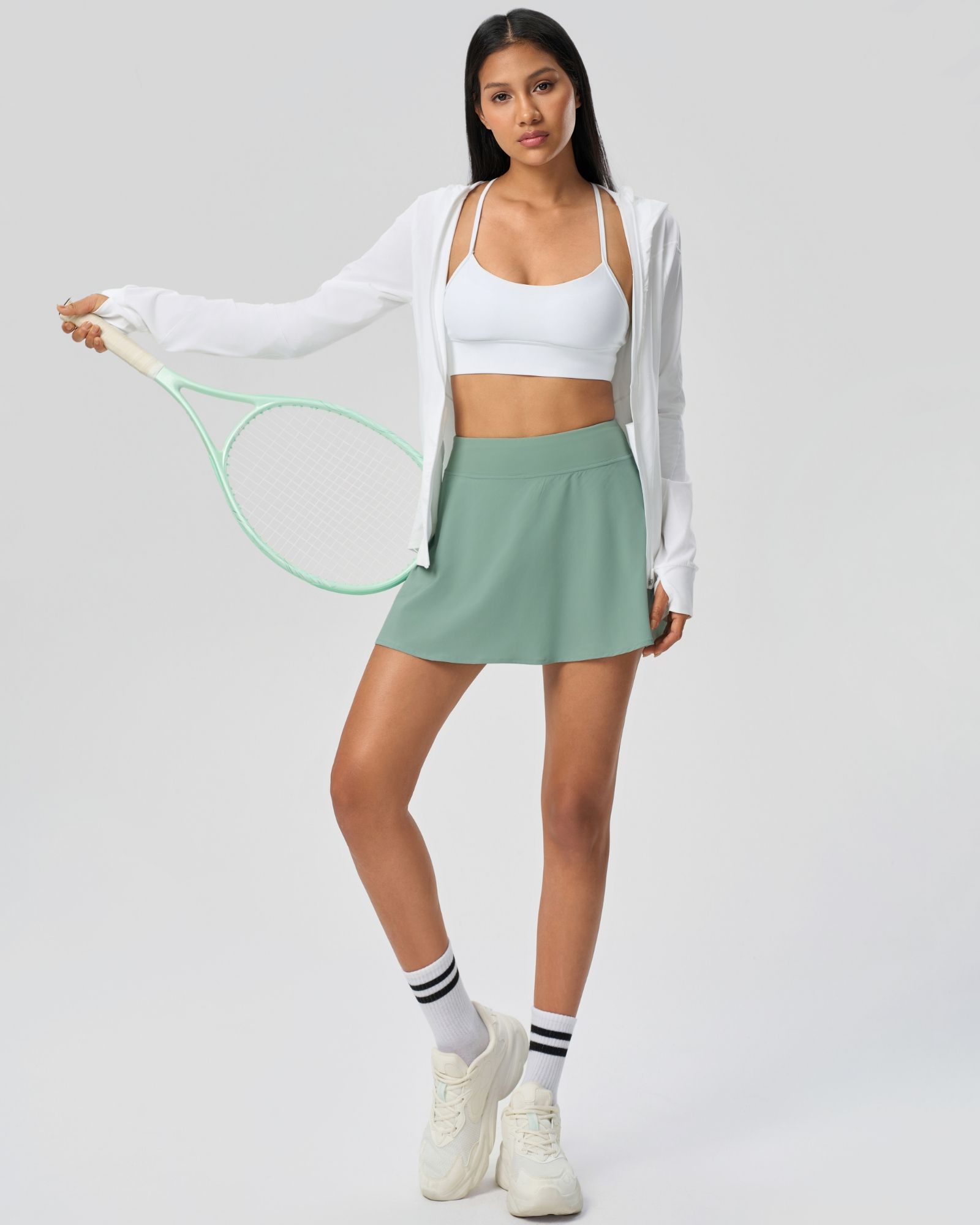 FITOP Women's A Line Tennis Golf Skirts High Waisted with Pockets Inner Shorts for Athletic Skorts Casual Sports Running Pickleball