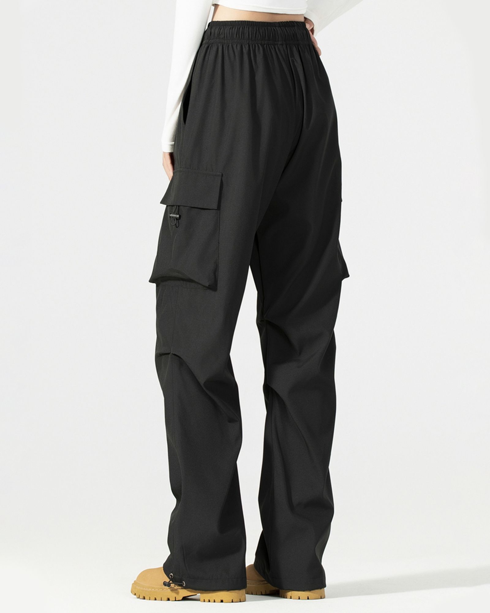 FITOP Women's Parachute Cargo Pants with Pockets Quick Dry Hiking Pants Lightweight Baggy Joggers