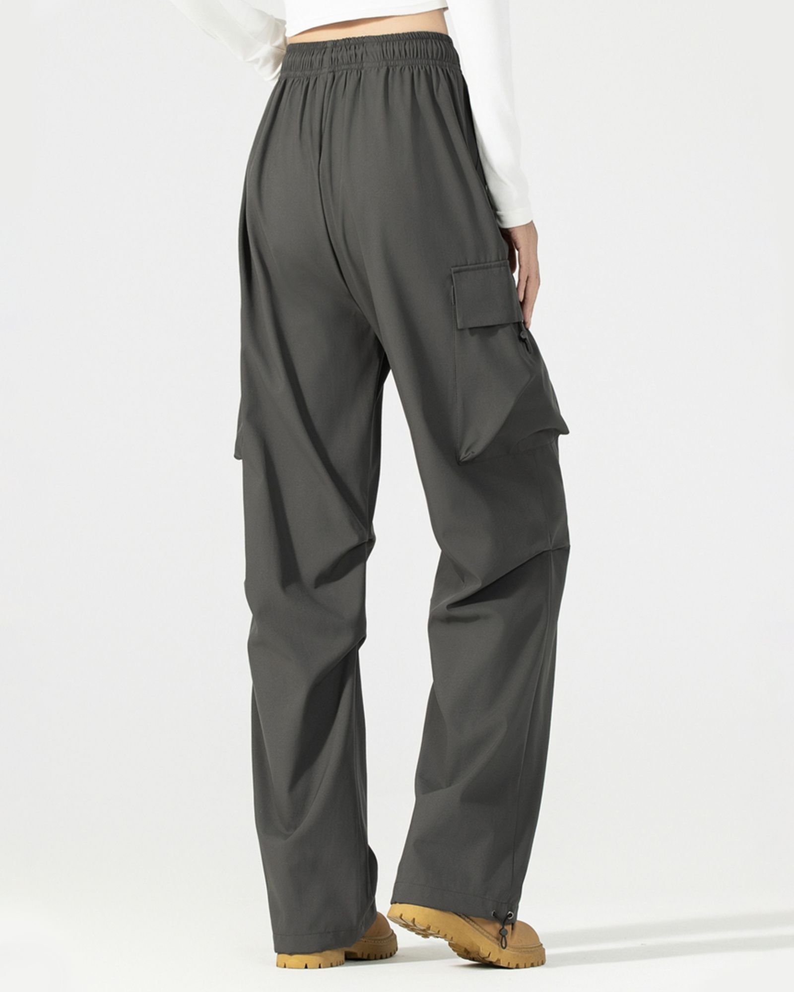 FITOP Women's Parachute Cargo Pants with Pockets Quick Dry Hiking Pants Lightweight Baggy Joggers