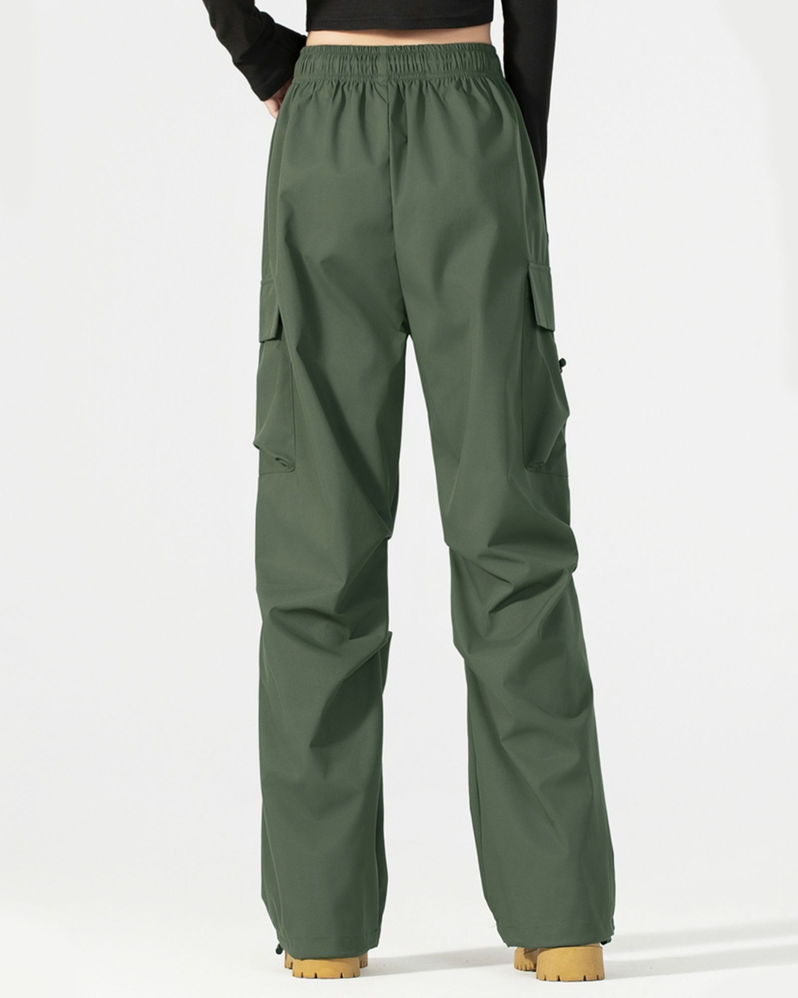 FITOP Women's Parachute Cargo Pants with Pockets Quick Dry Hiking Pants Lightweight Baggy Joggers