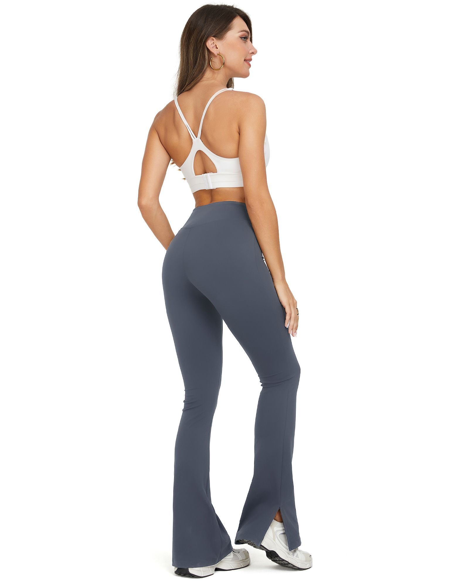 FITOP Womens Flared Leggings Slit Hem High Waist Bootcut Yoga Pants Buttery Soft Workout Bootleg Pants
