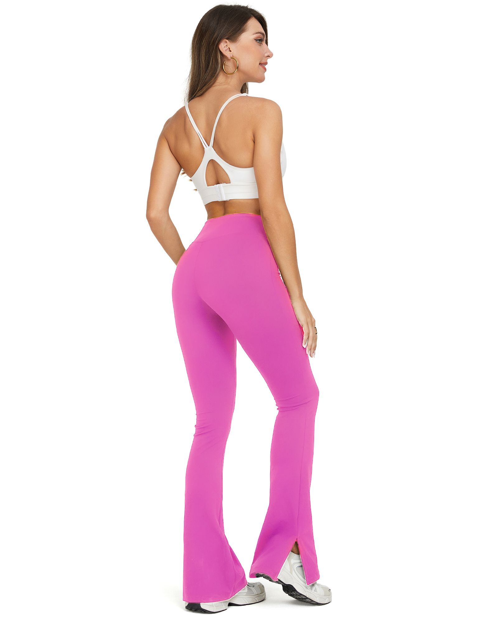 FITOP Womens Flared Leggings Slit Hem High Waist Bootcut Yoga Pants Buttery Soft Workout Bootleg Pants