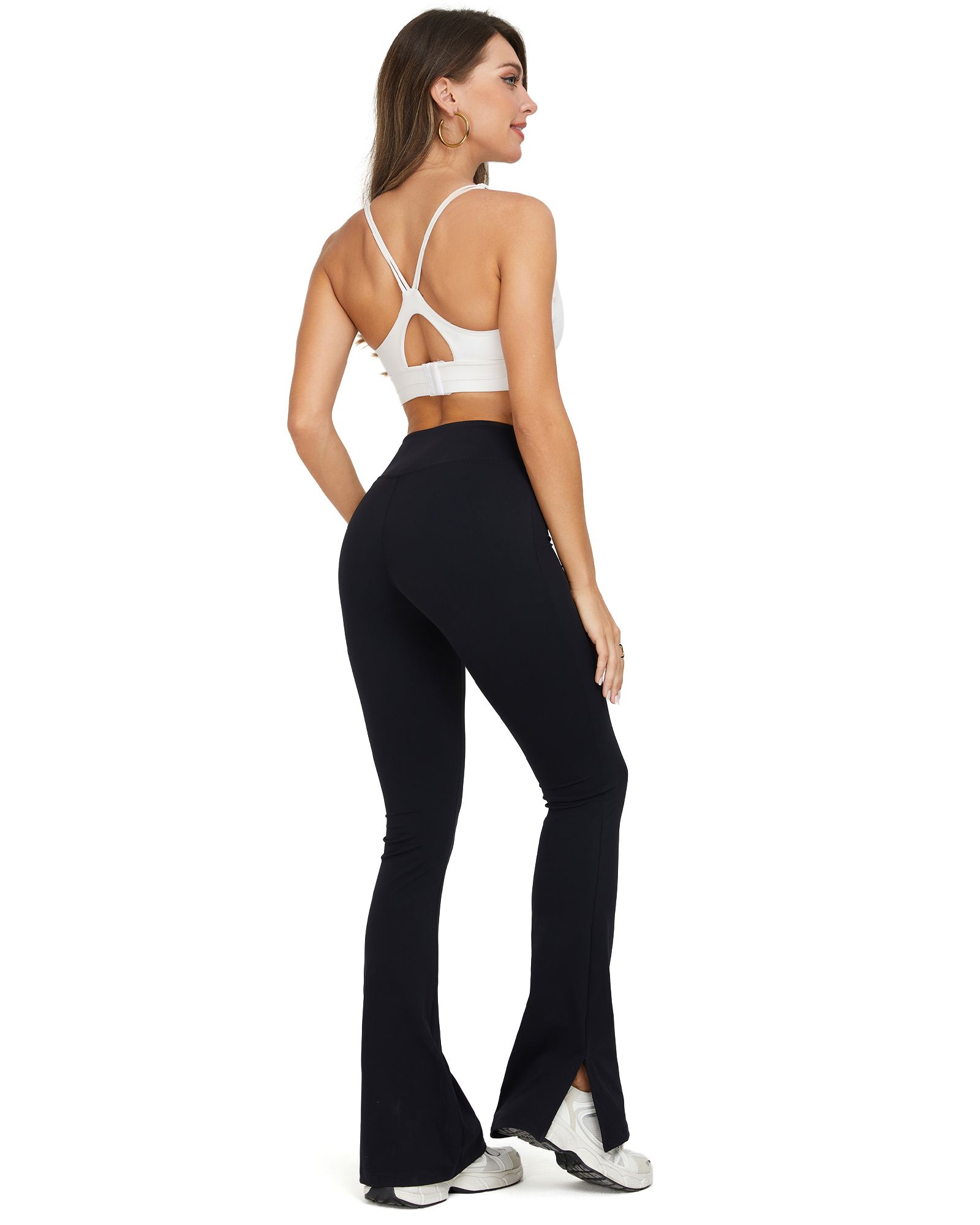 FITOP Womens Flared Leggings Slit Hem High Waist Bootcut Yoga Pants Buttery Soft Workout Bootleg Pants