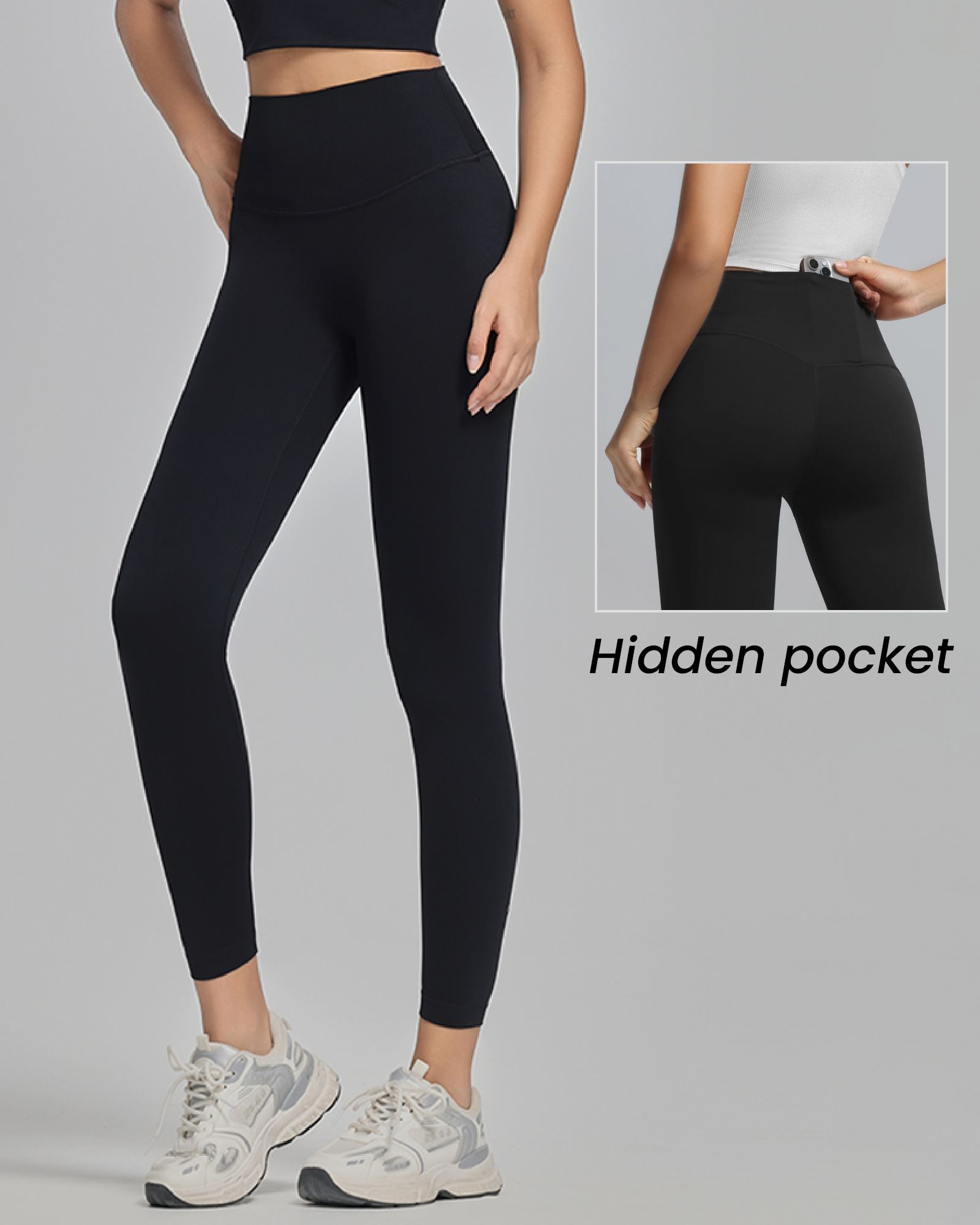 FITOP 2-Pack Yoga Leggings for Women High Waist Tummy Control Buttery Soft Women's Leggings with Hidden Pockets