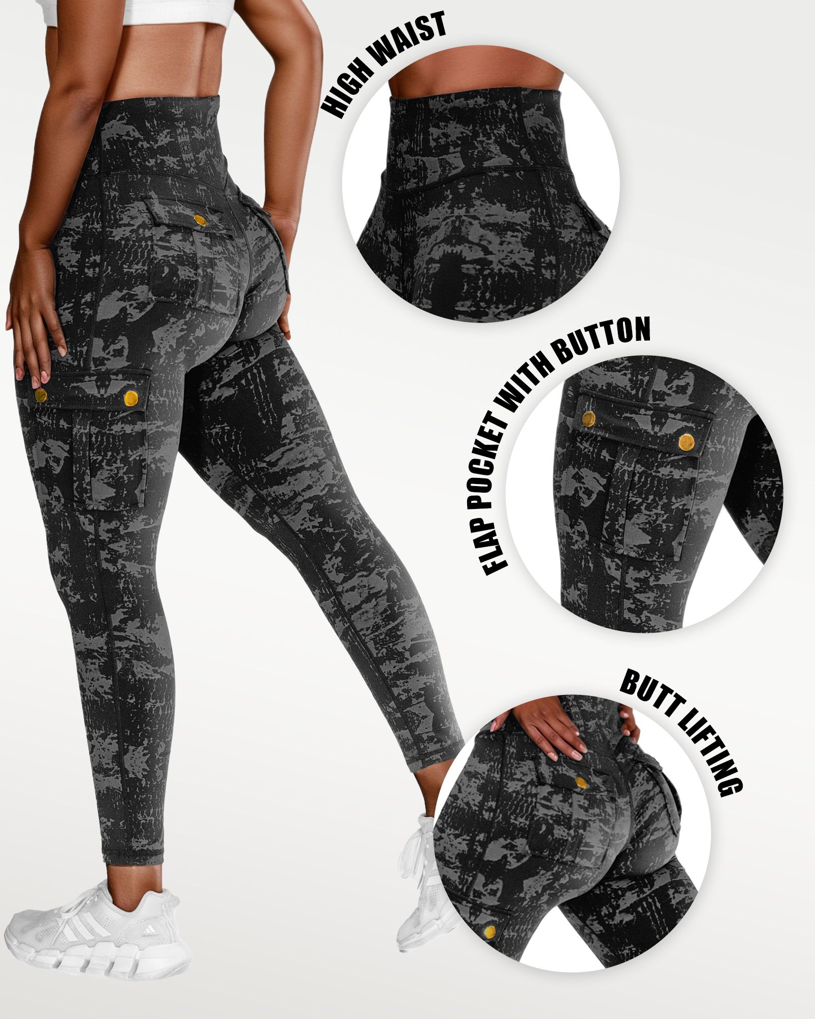 FITOP Yoga Leggings with Pockets for Women Scrunch Workout Leggings High Waist Butt Lifting Cargo Pants