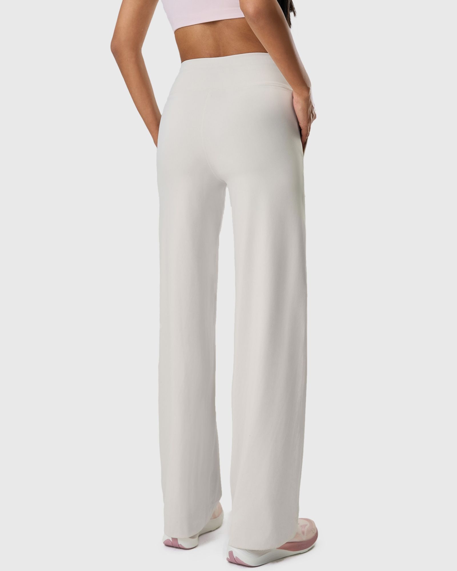 FITOP Yoga Pants Women Wide Leg Pants with Pockets High Waist Stretch Casual Soft Straight Leg Bottoms