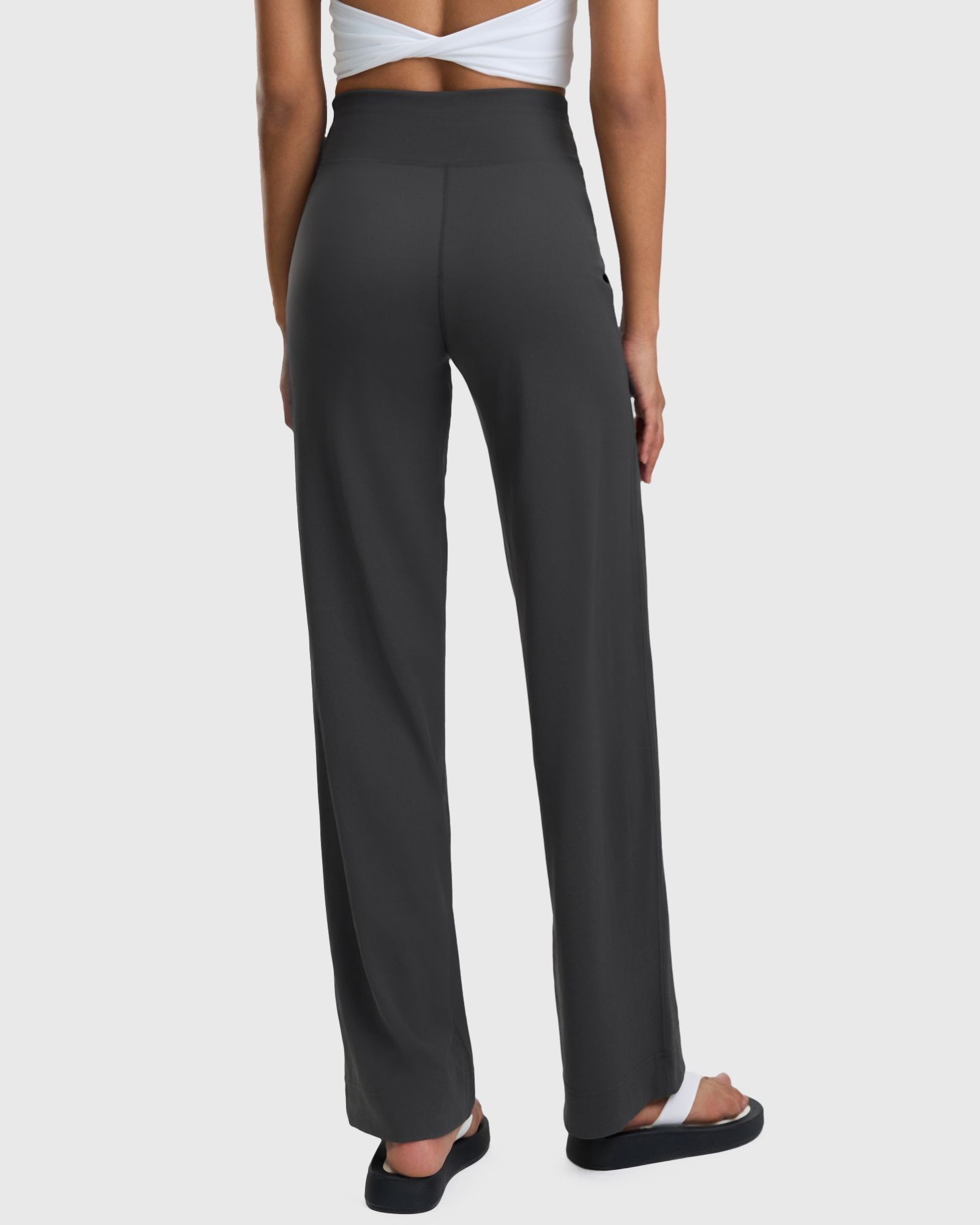 FITOP Yoga Pants Women Wide Leg Pants with Pockets High Waist Stretch Casual Soft Straight Leg Bottoms