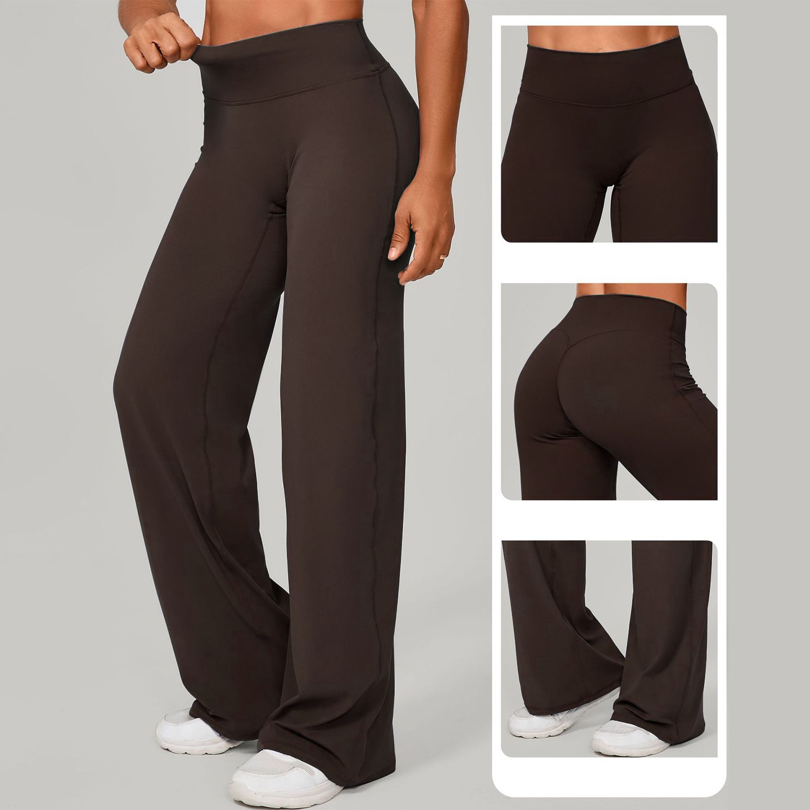 【14】FITOP Yoga Pants Women Wide Leg Pants High Waist Gym Workout Straight Leg Bottoms Stretch Casual Yoga Pants