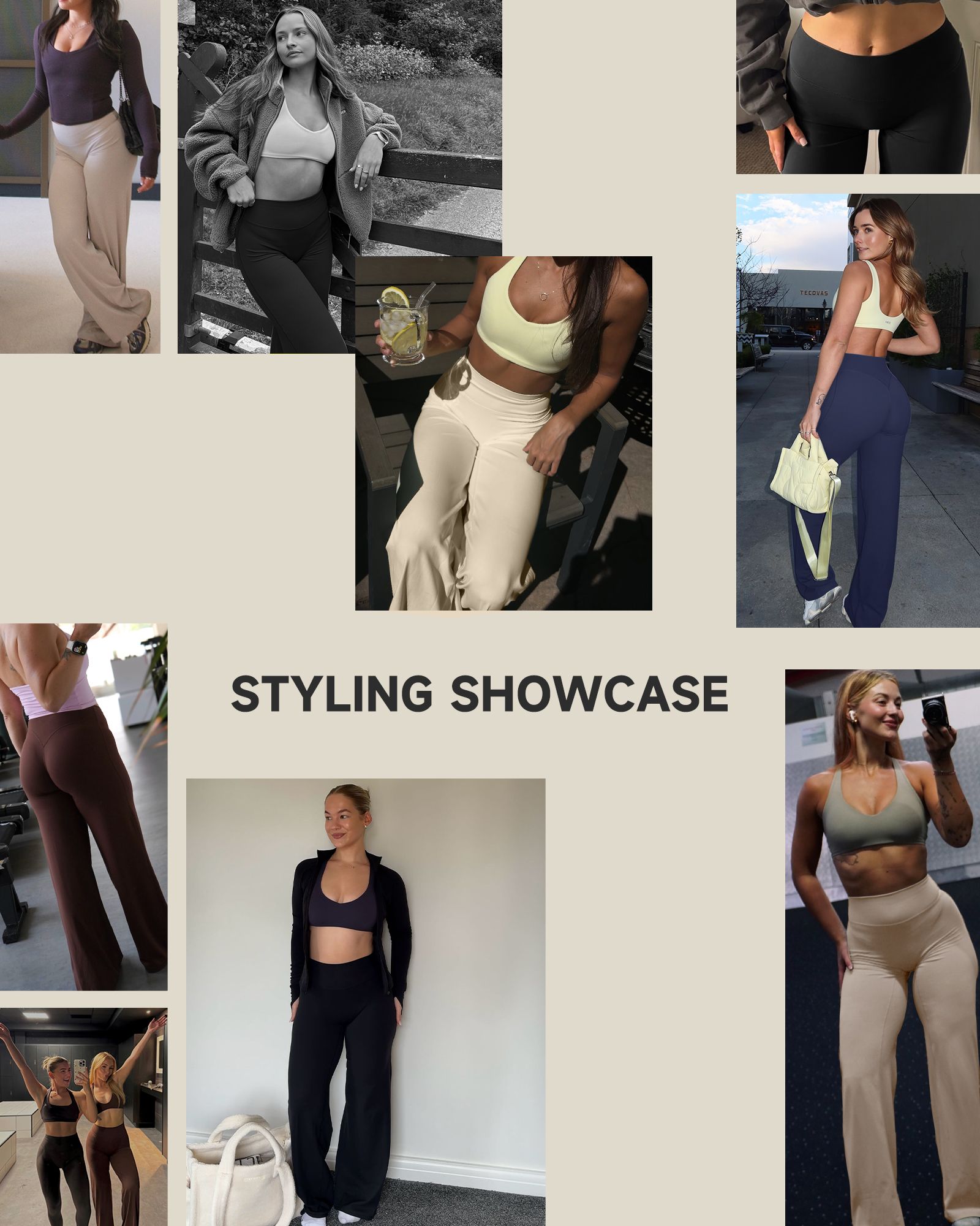 【14】FITOP Yoga Pants Women Wide Leg Pants High Waist Gym Workout Straight Leg Bottoms Stretch Casual Yoga Pants