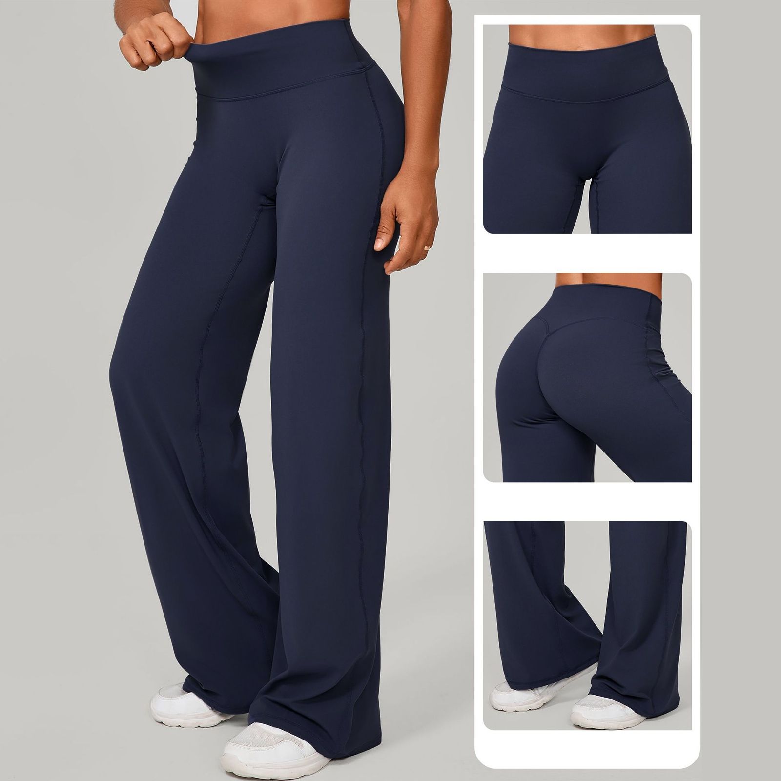 【14】FITOP Yoga Pants Women Wide Leg Pants High Waist Gym Workout Straight Leg Bottoms Stretch Casual Yoga Pants
