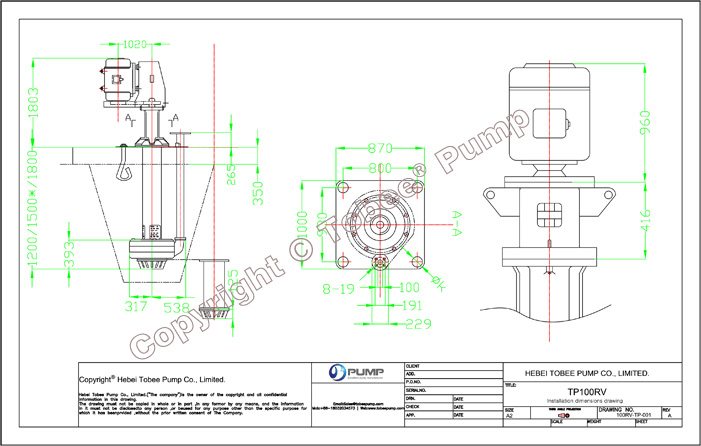 100RV-SP Cantilever Vertical Slurry Pump Manufacturer