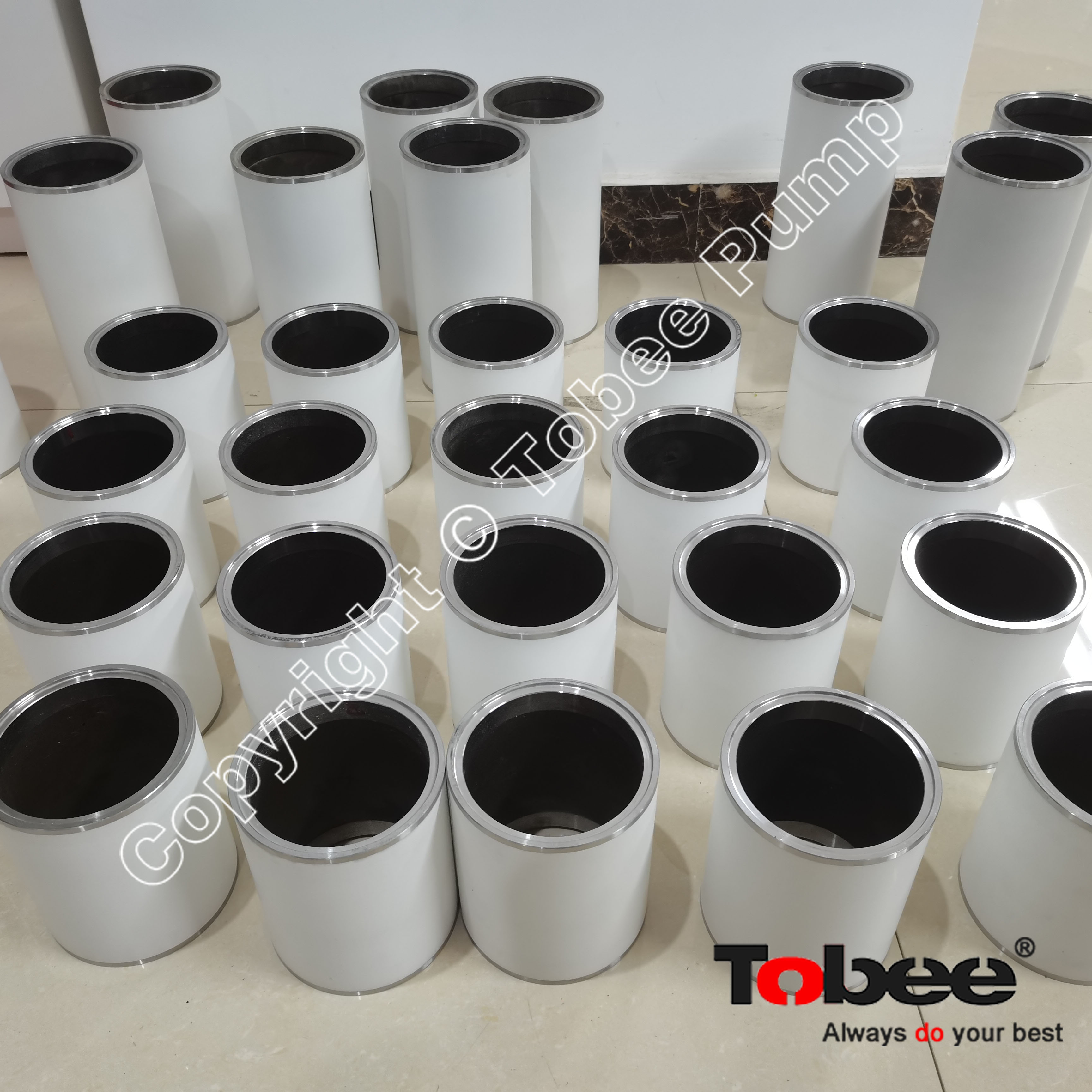 Long type White Ceramic Shaft Sleeve Parts EE076J04