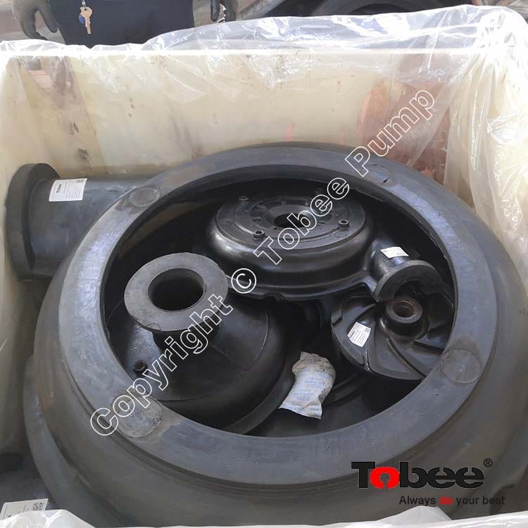 Acidic waste water mixture fine clay solids pump with rubber impeller F6147R55