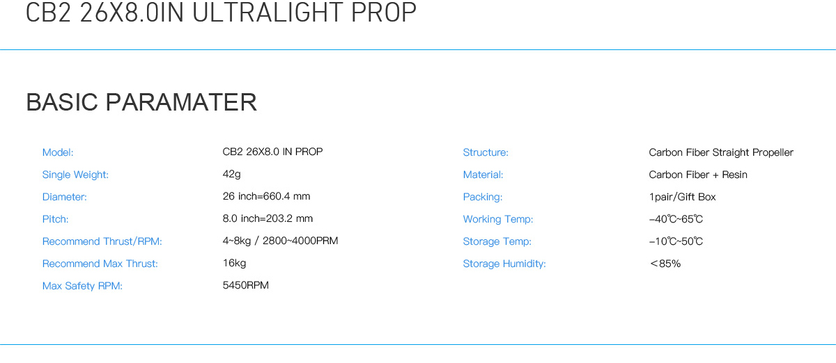 CB2 26X8.0IN ULTRALIGHT PROP