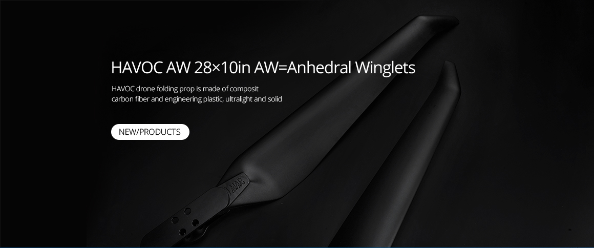 28X10 in HAVOC AW polymer folding propeller for drone multirotor CW+CCW 1 pair