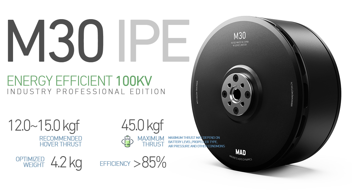 MAD M30 IPE Pro drone motor for heavy lift industrial delivery UAV aircraft Personal Aerial Vehicle (PAV)