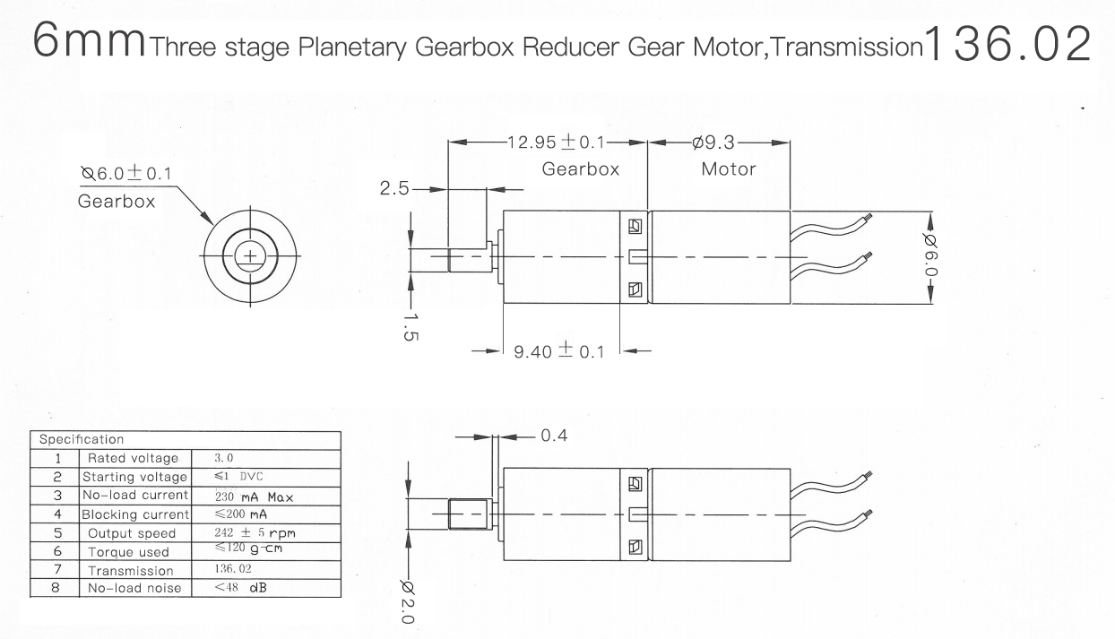 brushed mic motor 6mm*19L(with plastic shaft)