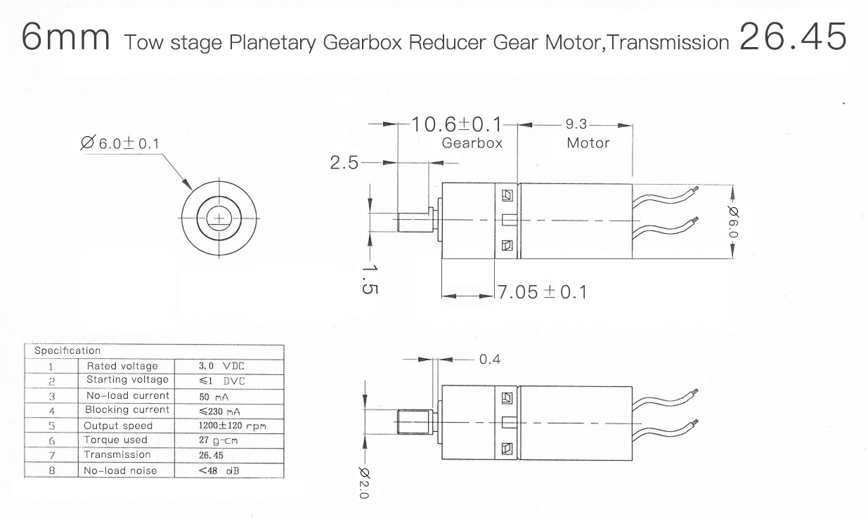 brushed mic motor 6mm*19L(with plastic shaft)