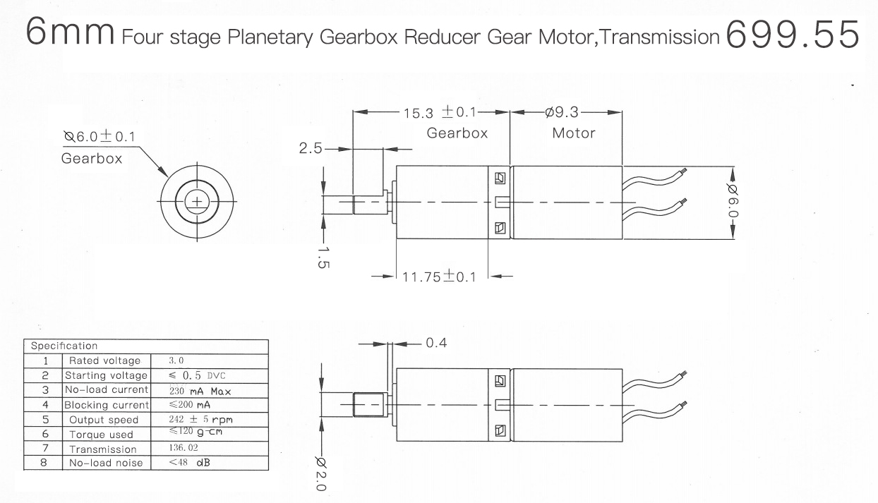 brushed mic motor 6mm*19L(with plastic shaft)