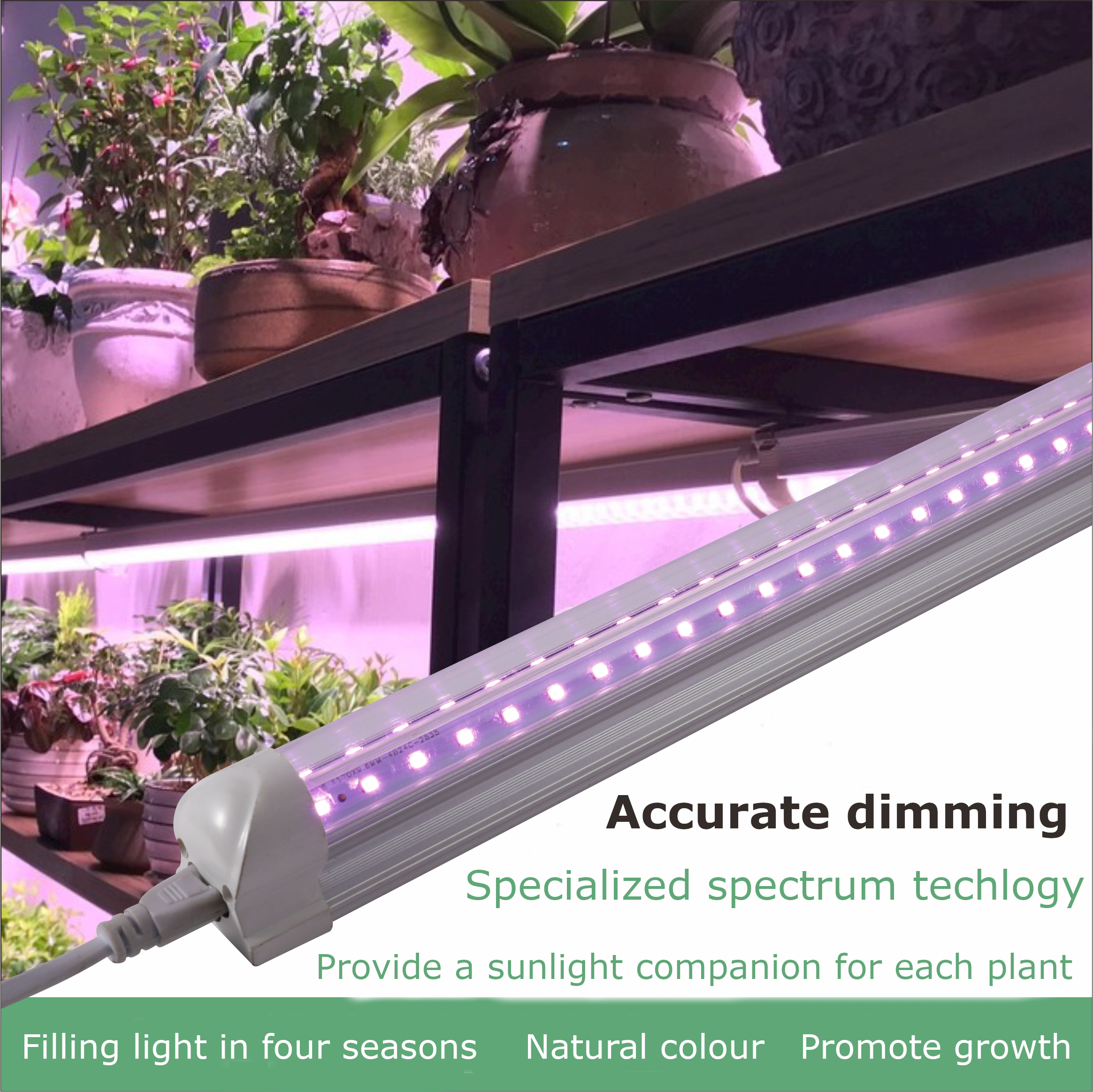 Led  plant grow tube light T8 600mm with New Diodes & IR Lights Full Spectrum Veg Bloom Growing Lamps for Indoor Plants Seeding Flower Led Plant Light Fixture