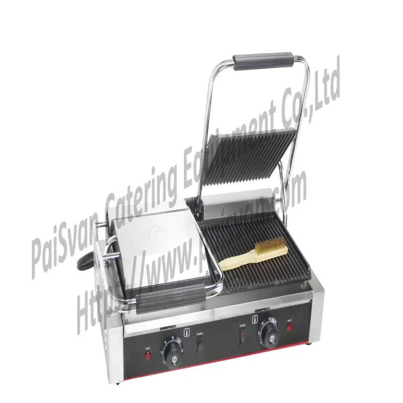 Double Heads Panini Grill Hot Sandwich Makers Toaster Electric Commercial Non Stick Contact Grill Machine ECG-813