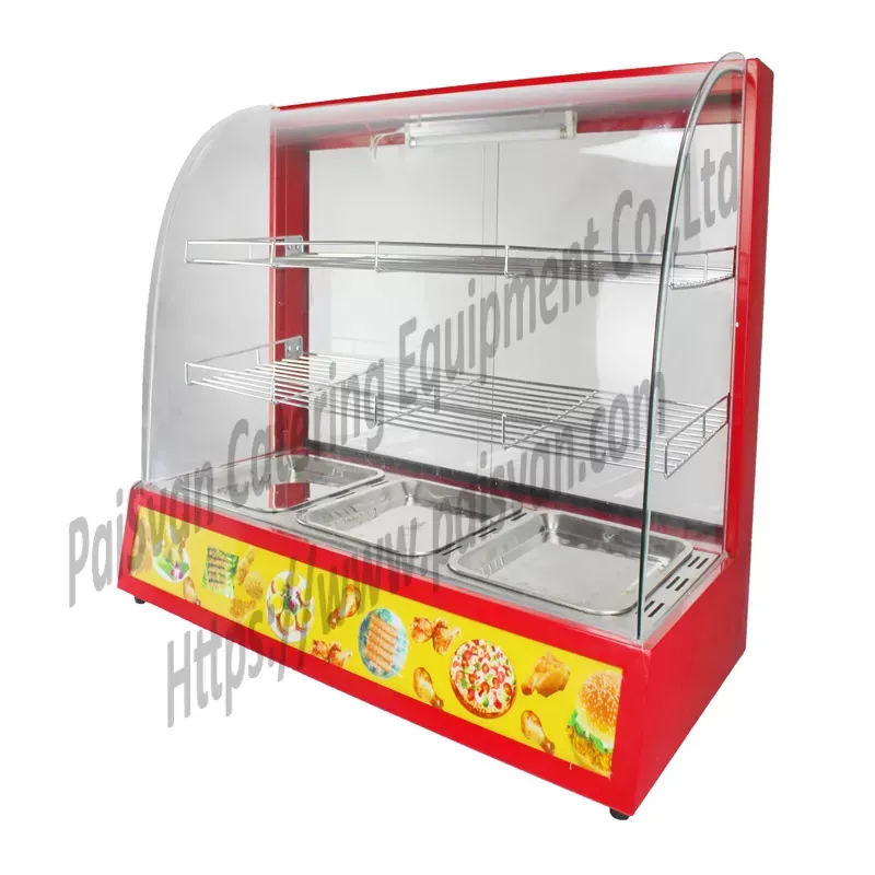 Curved Glass Warming Showcase Pie Warmer Food Display Warmer