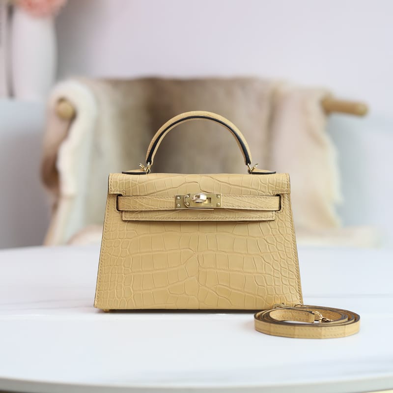 MINI KELLY 20 4B BISCUIT CROCODILE GHW