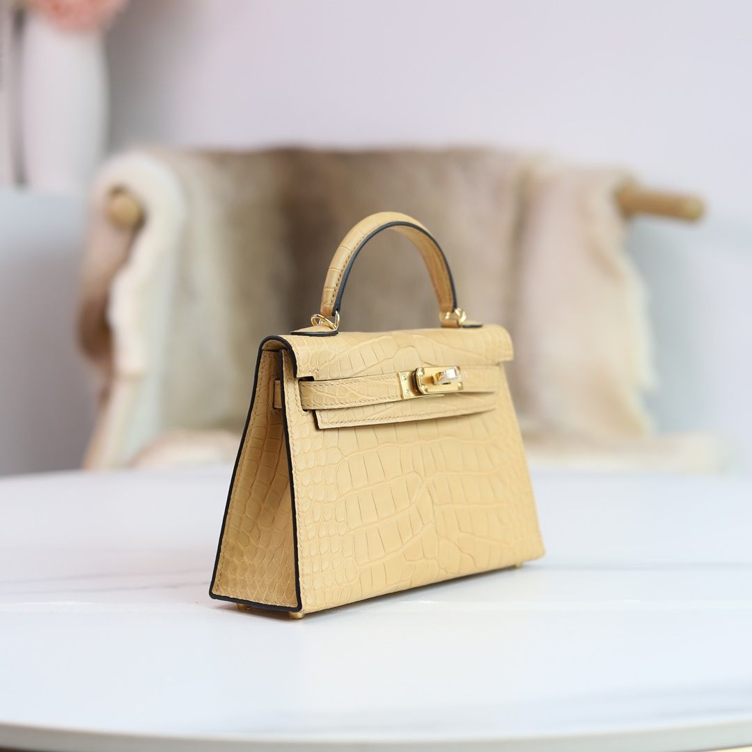 MINI KELLY 20 4B BISCUIT CROCODILE GHW