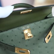MINI KELLY 20 6H OLIVE GREEN OSTRICH GHW