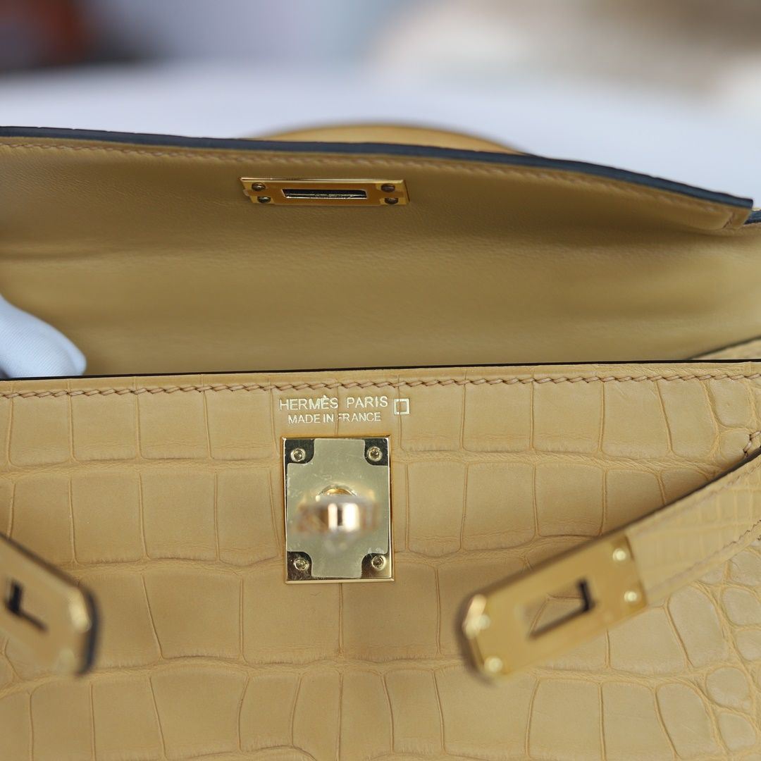 MINI KELLY 20 4B BISCUIT CROCODILE GHW