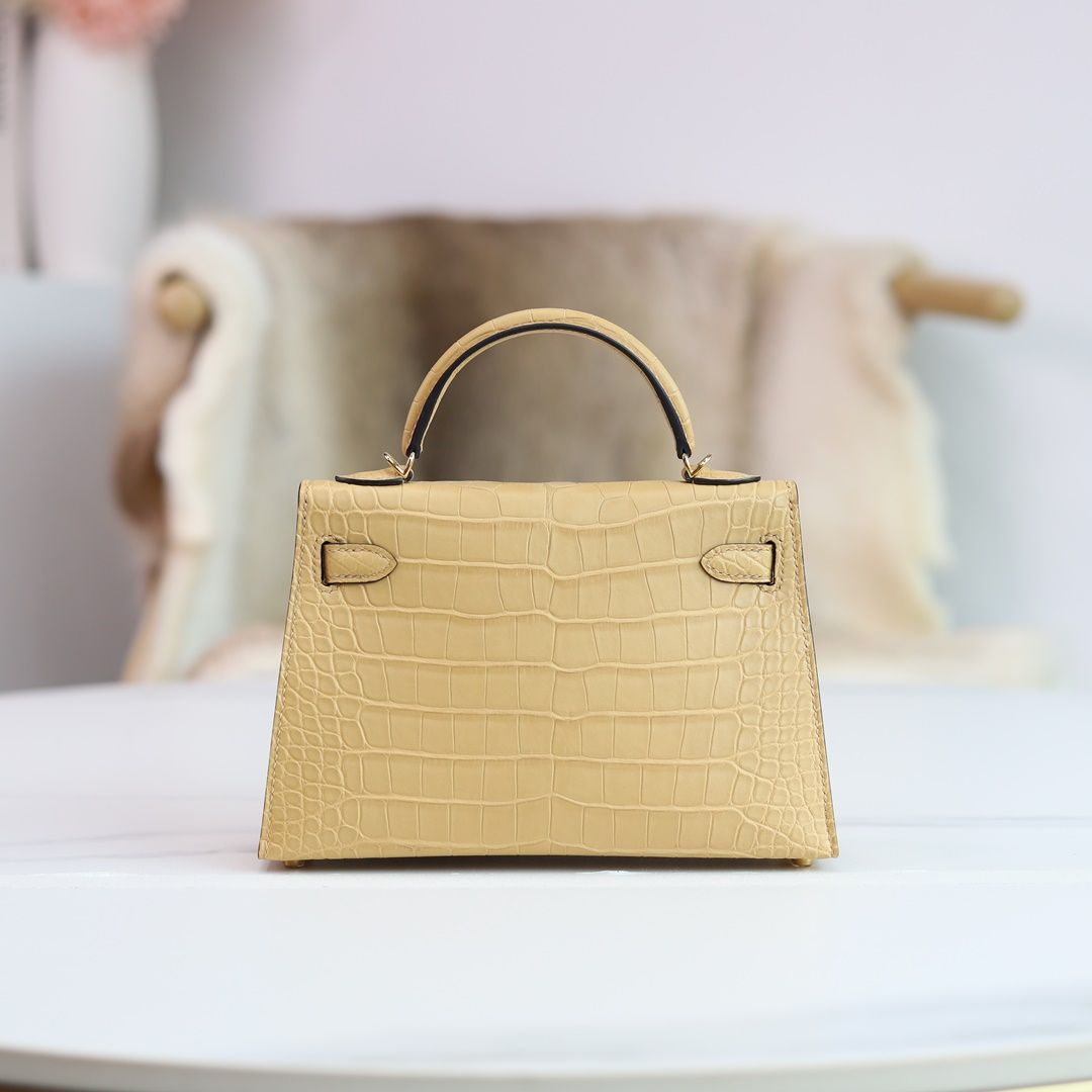 MINI KELLY 20 4B BISCUIT CROCODILE GHW