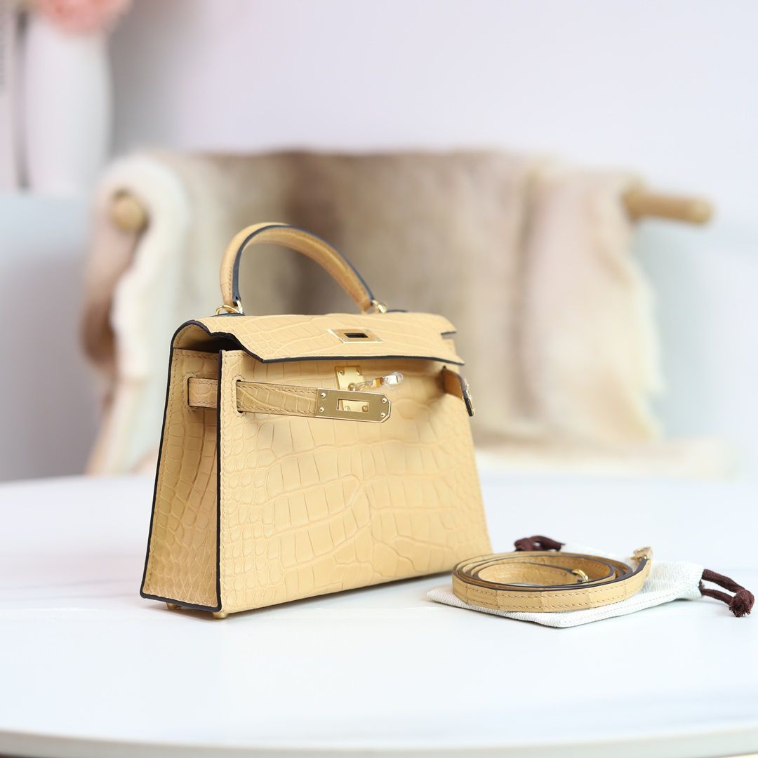 MINI KELLY 20 4B BISCUIT CROCODILE GHW
