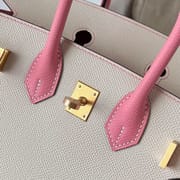 BIRKIN 25CM SELLIER EPSOM 10 CRAIE/1Q ROSE CONFETTI FROSTED GOLD HARDWARE