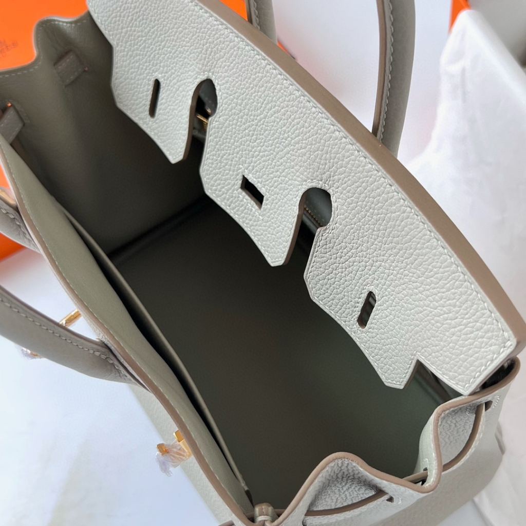 BIRKIN 25CM TAURILLON CLEMENCE 80 GRIS PERLE GHW BIRKIN 25CM TAURILLON CLEMENCE 80 GRIS PERLE GHW