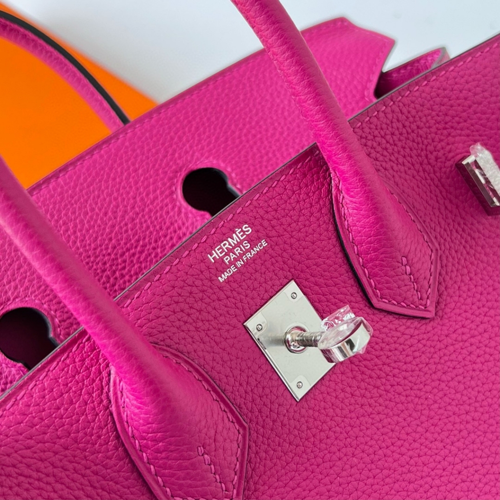BIRKIN 25CM TAURILLON CLEMENCE L3 ROSE POUPRE PHW BIRKIN 25CM TAURILLON CLEMENCE L3 ROSE POUPRE PHW