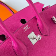 BIRKIN 25CM TAURILLON CLEMENCE L3 ROSE POUPRE PHW