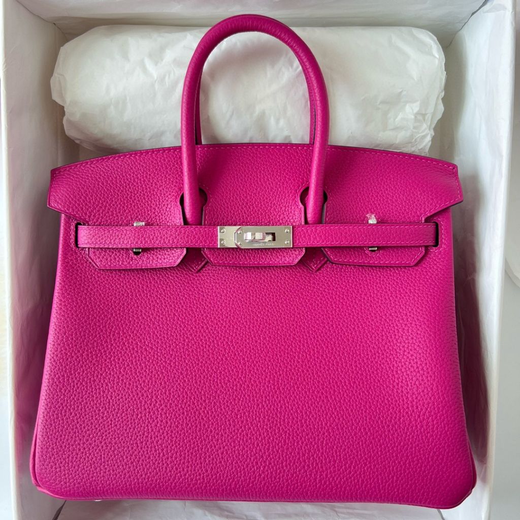 BIRKIN 25CM TAURILLON CLEMENCE L3 ROSE POUPRE PHW