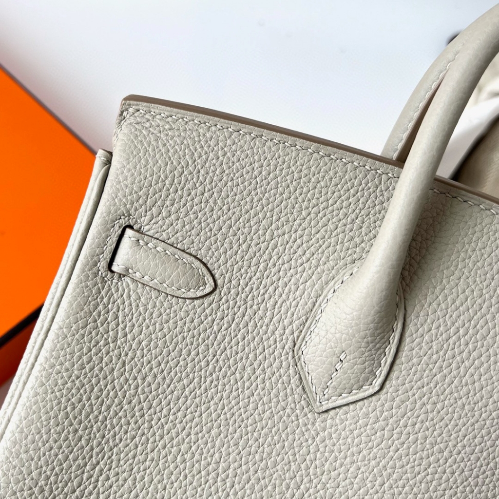 BIRKIN 25CM TAURILLON CLEMENCE 80 GRIS PERLE GHW BIRKIN 25CM TAURILLON CLEMENCE 80 GRIS PERLE GHW