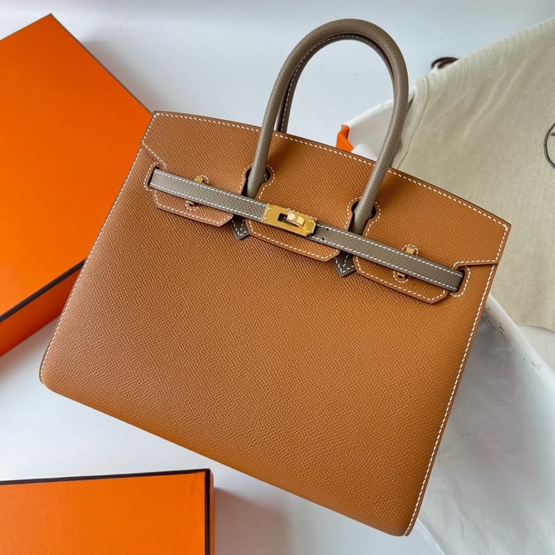 BIRKIN 25CM SELLIER EPSOM 37 GOLD/18 ETOUPE GHW
