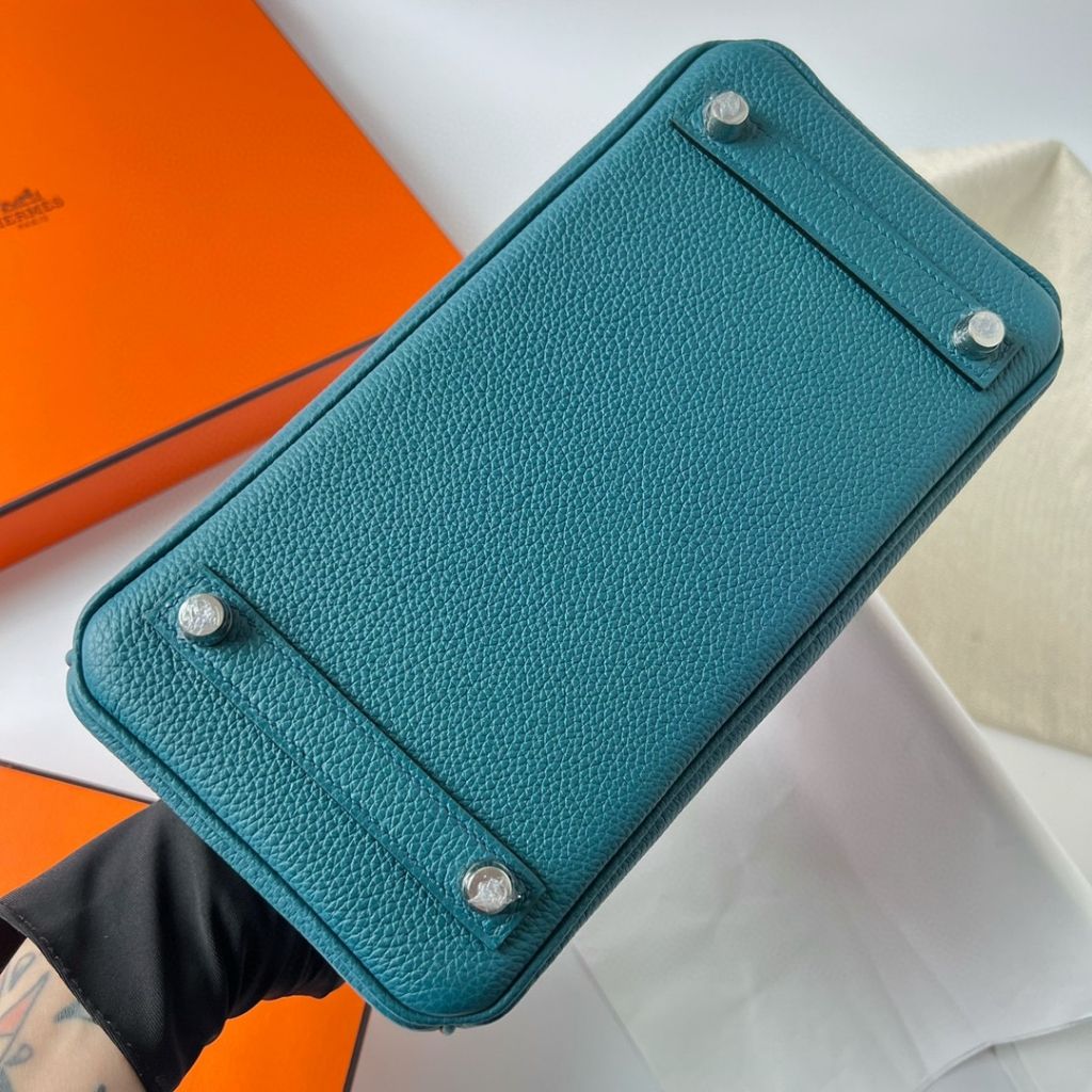 BIRKIN 25CM TAURILLON CLEMENCE W0 VERT BOSPHORE PHW