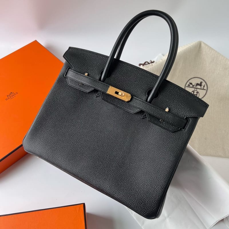 BIRKIN 30CM TAURILLON CLEMENCE 89 NOIR/37 GOLD GHW