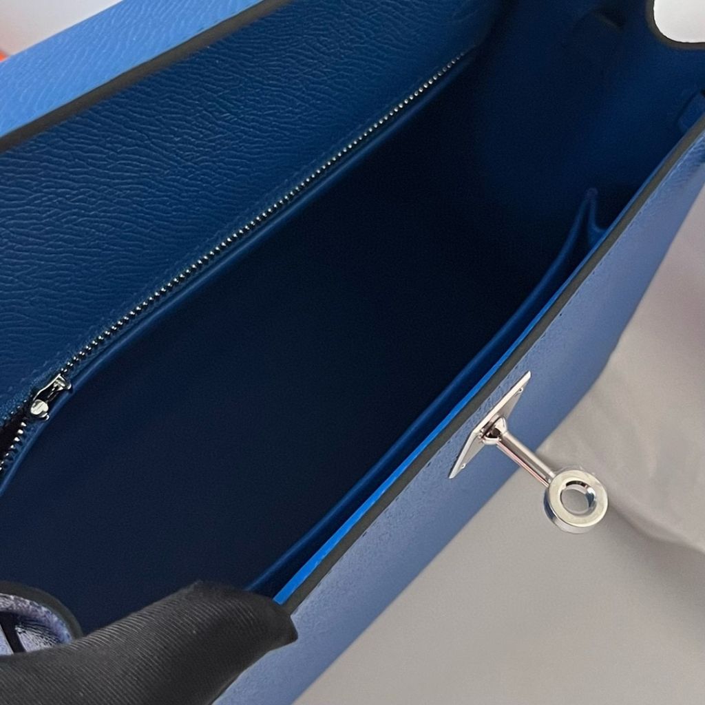 KELLY 25CM EPSOM 71 BLEU DE FRANCE  PHW