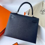 KELLY 25CM EPSOM 76 BLUE INDIGO PHW