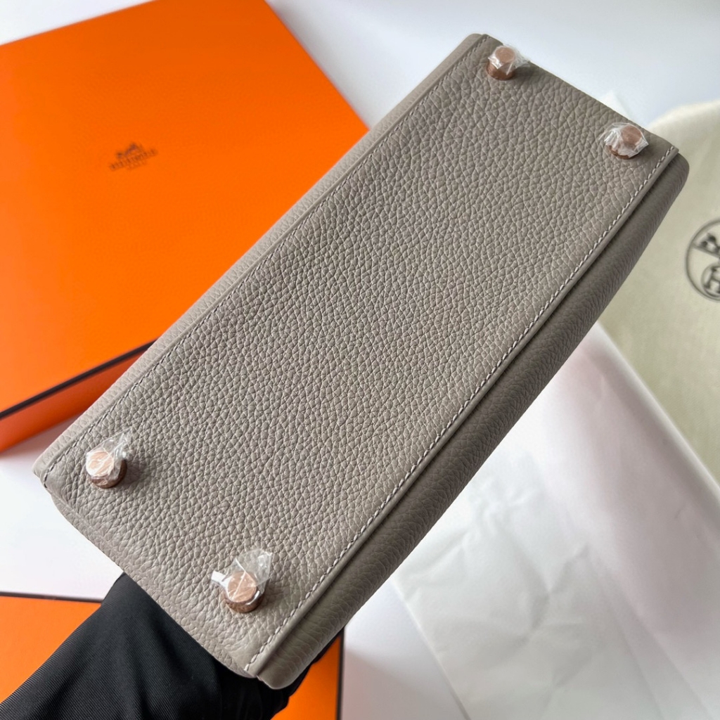 KELLY 25CM TAURILLON CLEMENCE M8 GRIS ASPHALTE ROSE GOLD HARDWARE
